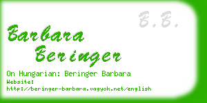 barbara beringer business card